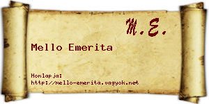 Mello Emerita névjegykártya